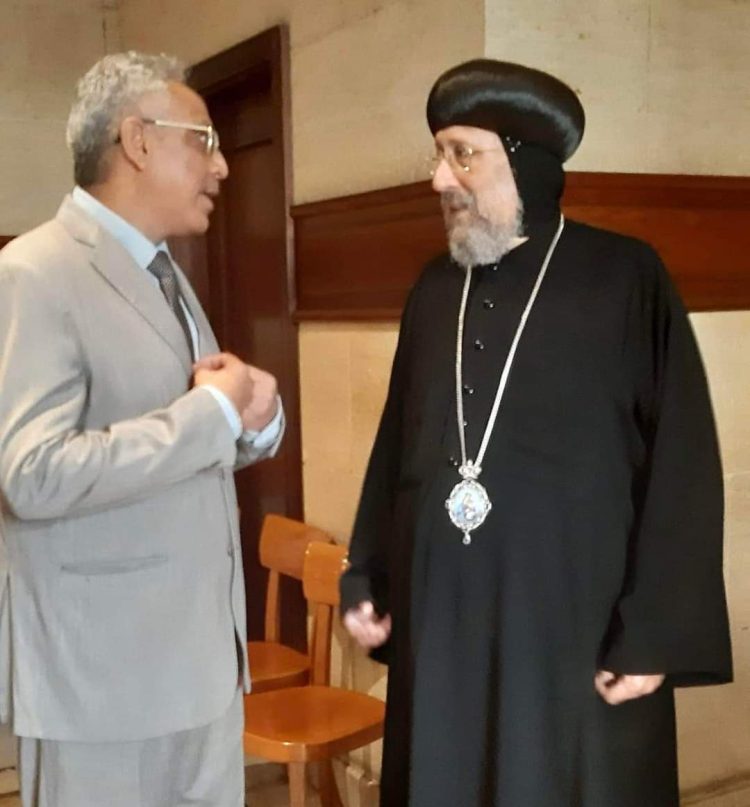 Journalist Ibrahim Taha on his meeting with His Grace Bishop Ermia: “Coincidence is a thin thread that connects us to happy moments.”