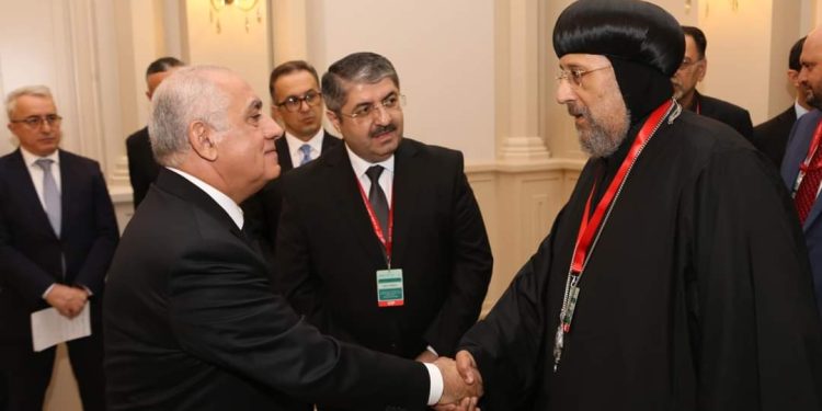 Anba Ermia Meets Azerbaijan’s Prime Minister at Global Religious Leaders Summit