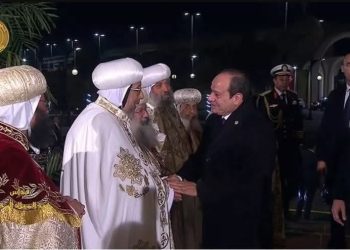 تهنئة الرئيس السيسي للأنبا إرميا فى عيد الميلاد المجيد