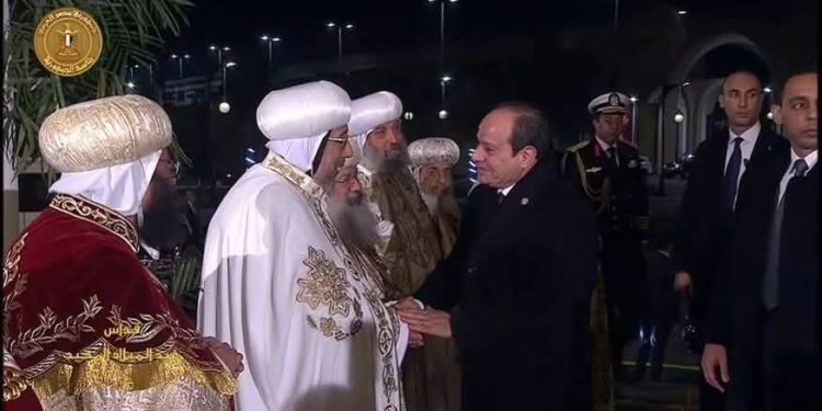 تهنئة الرئيس السيسي للأنبا إرميا فى عيد الميلاد المجيد