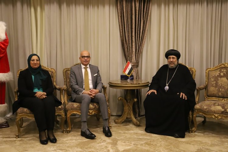 Ain Shams University’s President and his Vice President felicitate His Grace Bishop Ermia and the Coptic brethren on the glorious Nativity