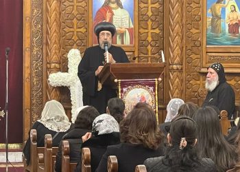 نيافة أنبا إرميا يرأس صلاة جناز المهندس كرم ذكى بكنيسة جوارجيوس وأنبا أنطونيوس بمصر الجديدة