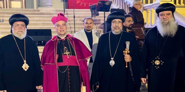 نيافة أنبا إرميا يشارك في حفل سفارة الفاتيكان للاحتفال بالعيد الثاني عشر لتنصيب قداسة البابا فرنسيس