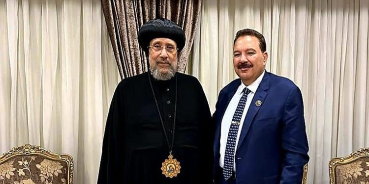 نيافة الأنبا إرميا يستقبل المهندس ماهر شنودة الأمين المساعد لأمانة المصريين بالخارج بحزب مستقبل وطن