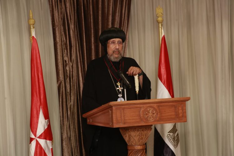 H.E. the Ambassador of the Sovereign Order of Malta has awarded H.G. Anba Ermia the Grand Cross pro Piis Meritis Melitensi