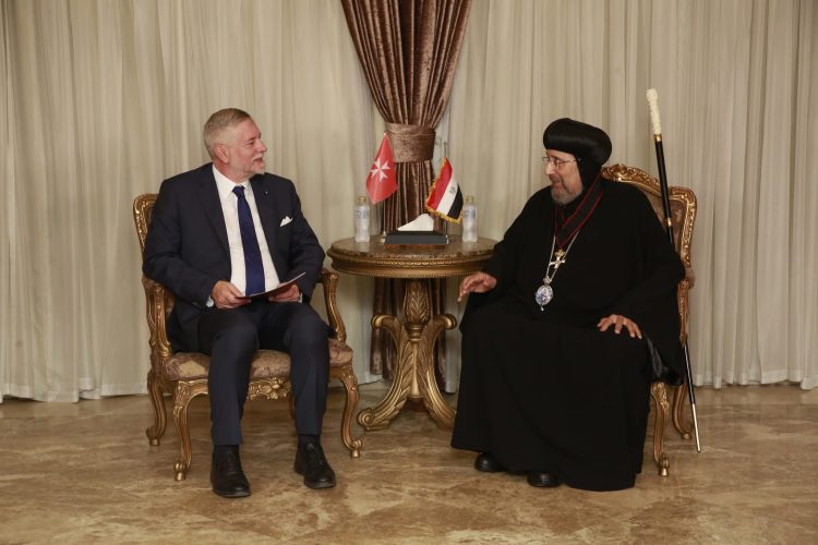 H.E. the Ambassador of the Sovereign Order of Malta has awarded H.G. Anba Ermia the Grand Cross pro Piis Meritis Melitensi