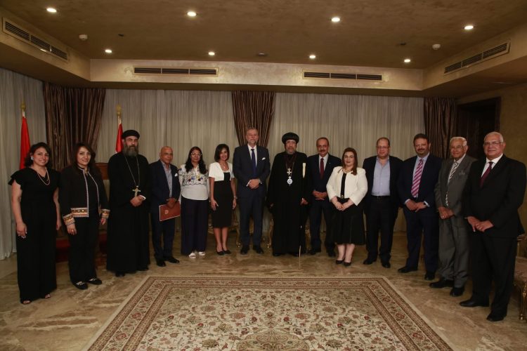 H.E. the Ambassador of the Sovereign Order of Malta has awarded H.G. Anba Ermia the Grand Cross pro Piis Meritis Melitensi