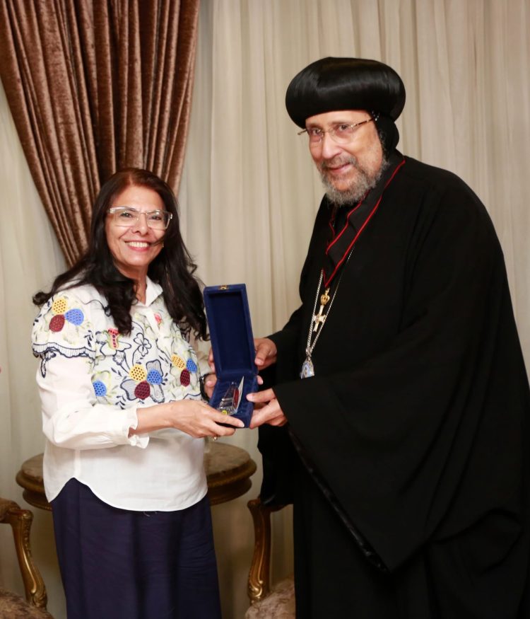 H.E. the Ambassador of the Sovereign Order of Malta has awarded H.G. Anba Ermia the Grand Cross pro Piis Meritis Melitensi