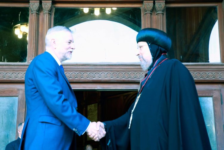 H.E. the Ambassador of the Sovereign Order of Malta has awarded H.G. Anba Ermia the Grand Cross pro Piis Meritis Melitensi