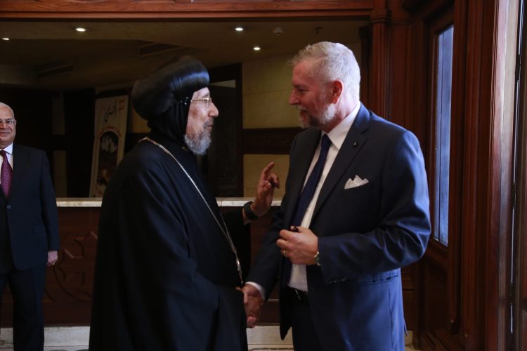H.E. the Ambassador of the Sovereign Order of Malta has awarded H.G. Anba Ermia the Grand Cross pro Piis Meritis Melitensi