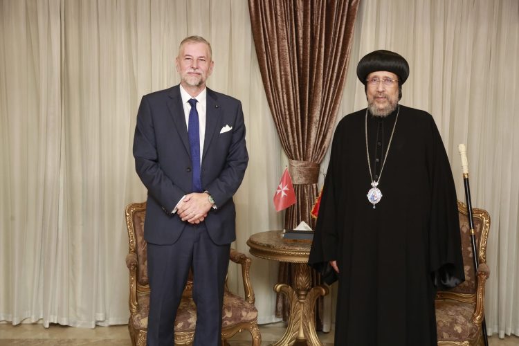 H.E. the Ambassador of the Sovereign Order of Malta has awarded H.G. Anba Ermia the Grand Cross pro Piis Meritis Melitensi