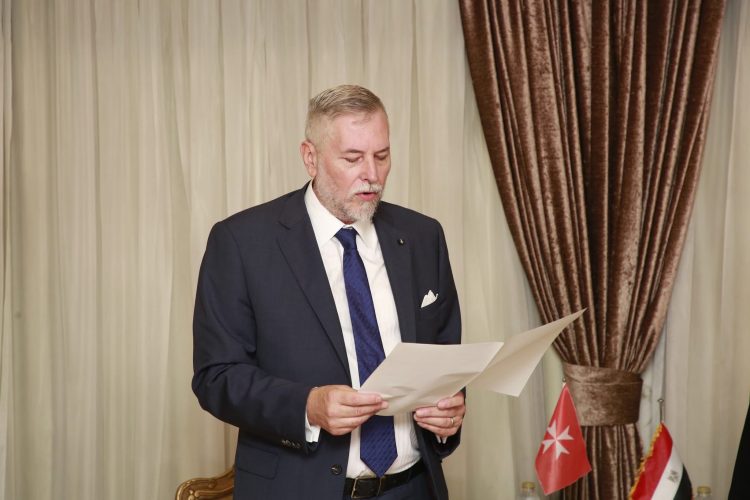 H.E. the Ambassador of the Sovereign Order of Malta has awarded H.G. Anba Ermia the Grand Cross pro Piis Meritis Melitensi