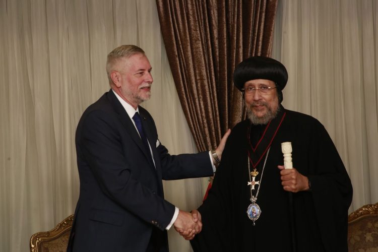 H.E. the Ambassador of the Sovereign Order of Malta has awarded H.G. Anba Ermia the Grand Cross pro Piis Meritis Melitensi