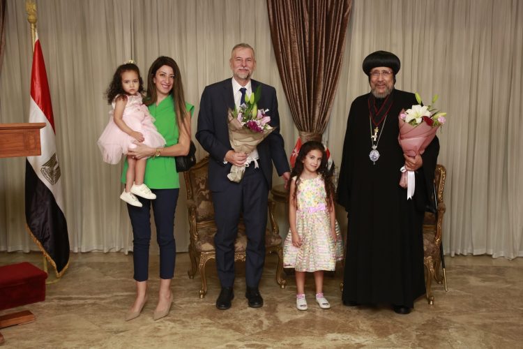 H.E. the Ambassador of the Sovereign Order of Malta has awarded H.G. Anba Ermia the Grand Cross pro Piis Meritis Melitensi