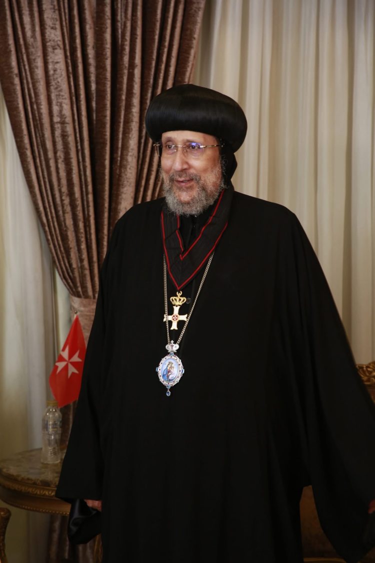 H.E. the Ambassador of the Sovereign Order of Malta has awarded H.G. Anba Ermia the Grand Cross pro Piis Meritis Melitensi