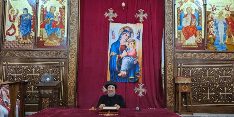 نيافة أنبا إرميا يُلقي «إكرام السيد المسيح للقديسة العذراء مريم» في كاتدرائية البشارة بالإسكندرية