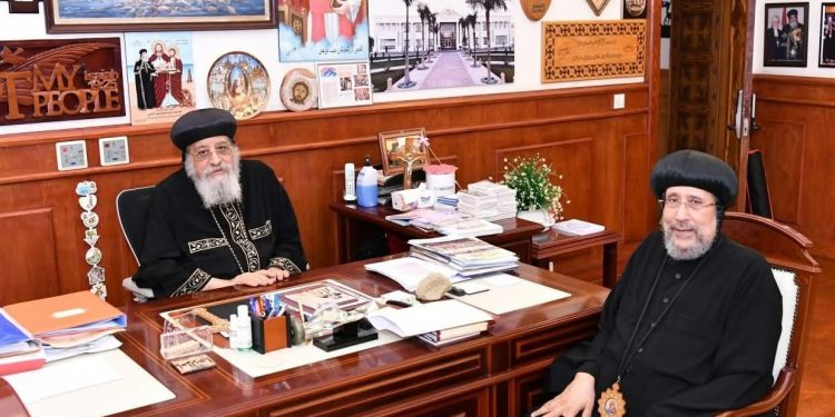 قداسة البابا الأنبا تواضروس الثاني يستقبل ثلاثة نيافة الانبا ارميا