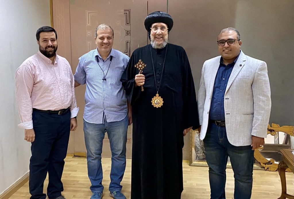 نيافة الأنبا إرميا يستقبل المهندس بيشوي صبحي والمهندس بيسنتي القس أغاثون