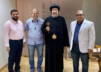 نيافة الأنبا إرميا يستقبل المهندس بيشوي صبحي والمهندس بيسنتي القس أغاثون