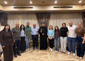 Youth of St. Mark’s Church in London Visit Bishop Ermia at the Coptic Orthodox Cultural Center