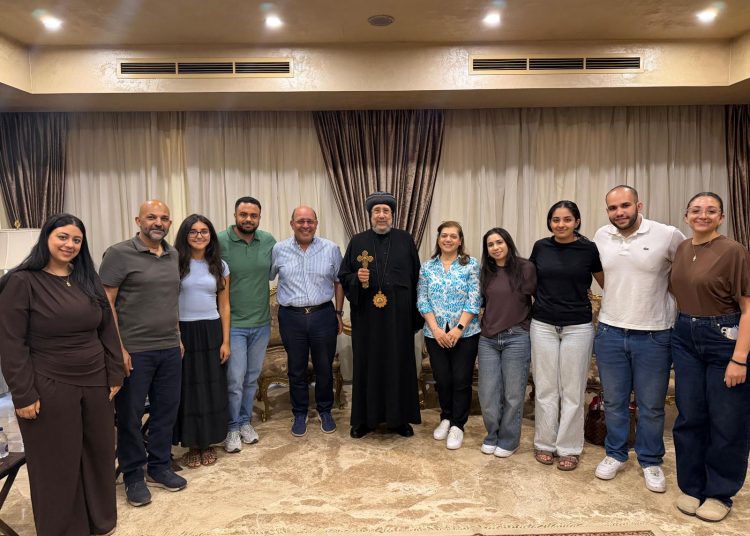 Youth of St. Mark’s Church in London Visit Bishop Ermia at the Coptic Orthodox Cultural Center